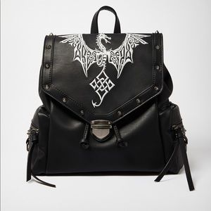 Dolls Kill Widow Dragon Embroidered Studded Backpack